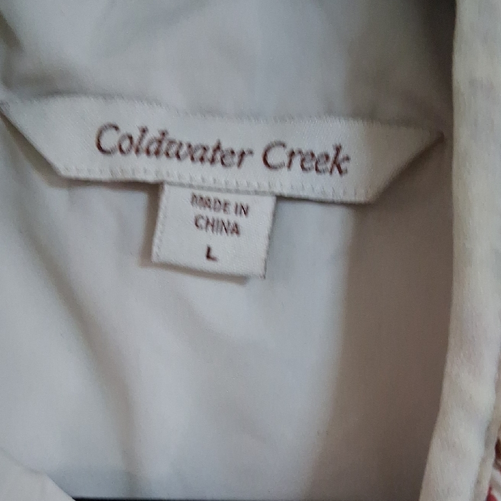 Coldwater Creek Red and Cream Vest - Picture 2 of 8